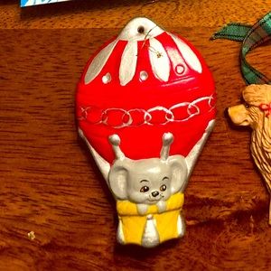 Hot Air Ballon With Mouse Ornament Christmas